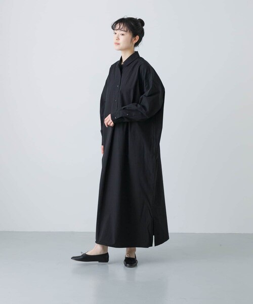 かぐれ（カグレ）の「『2サイズ展開』コットンシルクシャツワンピース（ワンピース・レディース・BEIGE/BLACK/PINK・0/1）」の11枚目の写真