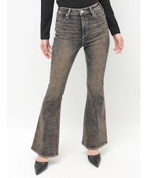 GYDA | ハイウエストbijouフレアデニムパンツ(デニムパンツ)