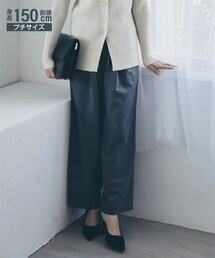 nissen | 小さいサイズ　ヴィンテージサテン風起毛ワイドパンツ　低身長さん・小柄女性(パンツ)