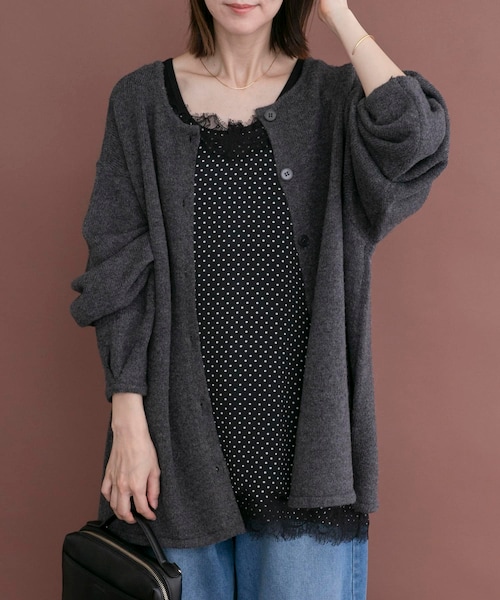 ITEMS URBANRESEARCH（アイテムズ アーバンリサーチ）の「レースキャミチュニック（チュニック・レディース・DOT/BLK/BRN/OFF・Free）」の4枚目の写真
