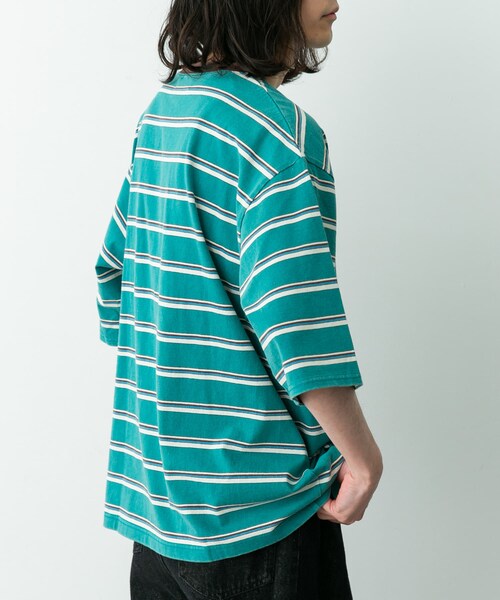 URBAN RESEARCH Sonny Label（アーバンリサーチサニーレーベル）の「マルチボーダーショートスリーブTシャツ（Tシャツ/カットソー・メンズ・ブルー/グリーン/ピンク・M/L）」の7枚目の写真