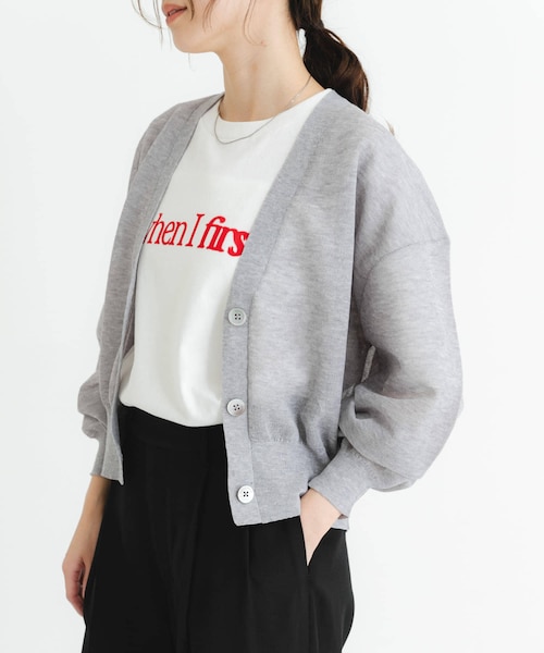 URBAN RESEARCH（アーバンリサーチ）の「new basic　リネン混スポンディッシュニットカーディガン（カーディガン/ボレロ・レディース・GRAY/LIME/BLACK・FREE）」の2枚目の写真