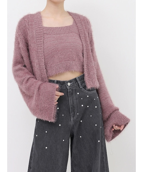 EATME（イートミー）の「ニットキャミ&カーディガンセット（その他トップス・レディース・ブラック/ピンク/ブラウン・F）」の7枚目の写真