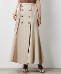 CHIC STYLE | 大きいサイズ綿100％共布ベルト付きマーメードマキシスカートシックスタイル(スカート)