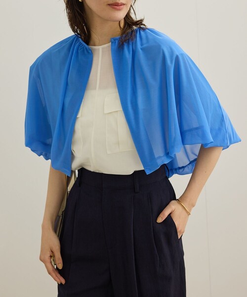 ROPE'（ロペ）の「ブライトネスヤーンボレロ（カーディガン/ボレロ・レディース・ブラック/ブラウン/ベージュ/ブルー・F）」の4枚目の写真