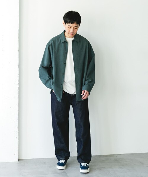 URBAN RESEARCH DOORS（アーバンリサーチドアーズ）の「『イージーケア/速乾/UVカット』クイックドライロングスリーブシャツカバーオール（カバーオール・メンズ・CHALK/YELLOW/BLUEGREEN/NAVY・M/L）」の21枚目の写真