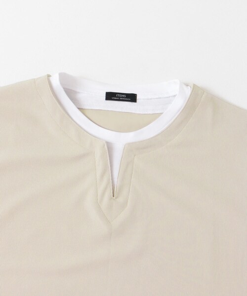 ITEMS URBANRESEARCH(アイテムズ アーバンリサーチ)の「『イージーケア/吸水速乾』高機能ワッフル フェイクレイヤーキーネックTシャツ(Tシャツ/カットソー・メンズ・CHA/BEG/KHK/BLU・M/L)」の22枚目の写真