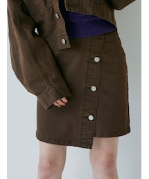 MURUA | アシメラップミニスカート【セットアップ着用可】(スカート)