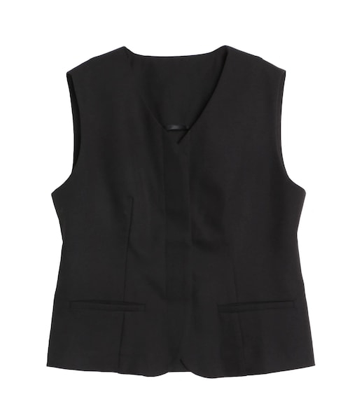 ELENDEEK（エレンディーク）の「SLUB YARN COMPACT GILET（ベスト・レディース・オフホワイト/ブラック/ベージュ/ブラウン・F）」の3枚目の写真