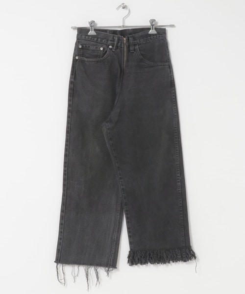 THE GOODLAND MARKET（ザグッドランドマーケット）の「fringe denim PT-BLACK（デニムパンツ・レディース・black1/black2/black3/black4/black5/black6/black7/black8/black9/black10/black11/black12/black13/black14/black15・26/28）」の4枚目の写真