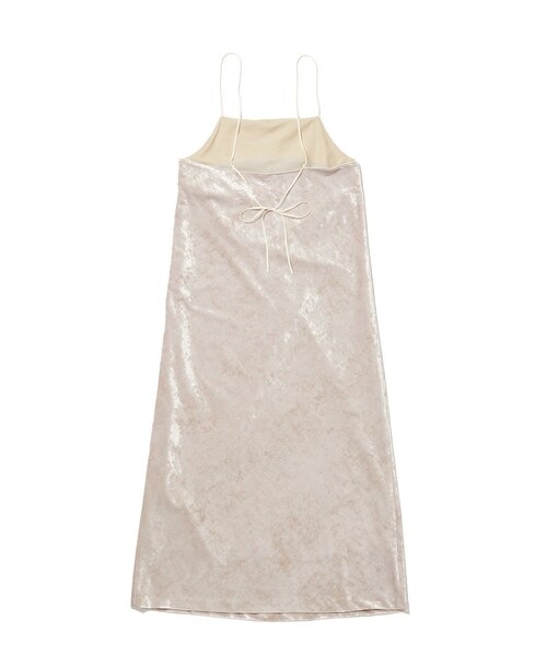 ROPE'（ロペ）の「クラッシュベロアキャミワンピース（ワンピース・レディース・ブラック/オフホワイト・F）」の5枚目の写真