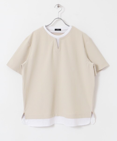 ITEMS URBANRESEARCH(アイテムズ アーバンリサーチ)の「『イージーケア/吸水速乾』高機能ワッフル フェイクレイヤーキーネックTシャツ(Tシャツ/カットソー・メンズ・CHA/BEG/KHK/BLU・M/L)」の21枚目の写真