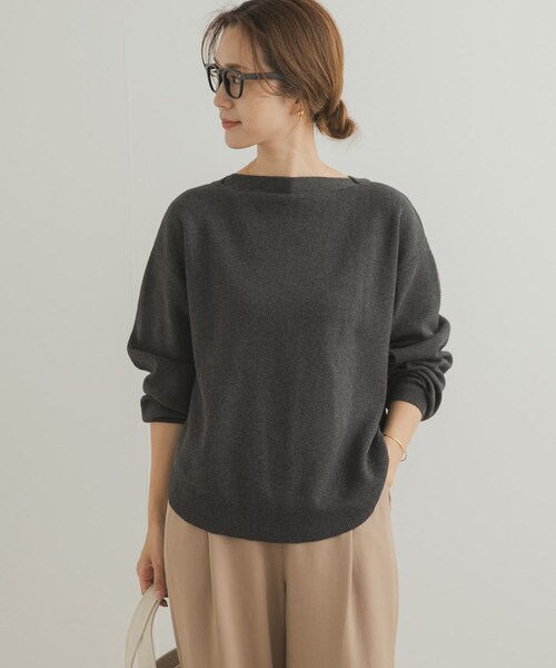 URBAN RESEARCH DOORS（アーバンリサーチドアーズ）の「コットンウールボートネックニット（ニット/セーター・レディース・BLUE/CHARCOAL/GOLD・Free）」の7枚目の写真