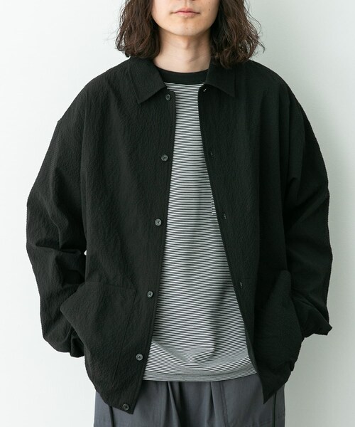 URBAN RESEARCH Sonny Label（アーバンリサーチサニーレーベル）の「シアサッカーコーチジャケット（ブルゾン・メンズ・ブラック/ネイビー/グリーン・M/L）」の15枚目の写真