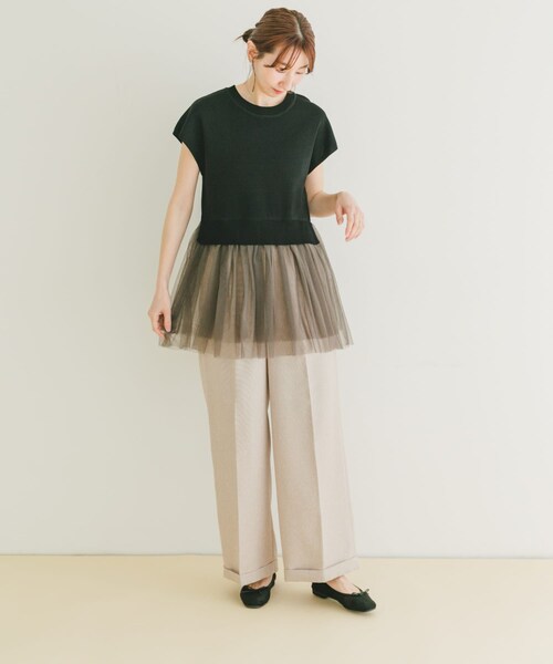 ITEMS URBANRESEARCH(アイテムズ アーバンリサーチ)の「ソウバリチュールドッキングニット(ニット/セーター・レディース・NVY/BLK/OFF・FREE)」の17枚目の写真