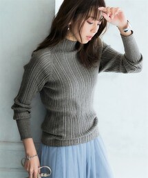 nissen | 綿100%ハイネックランダムリブニット(ニット/セーター)
