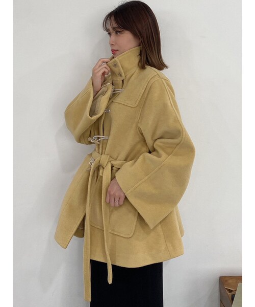dazzlin（ダズリン）の「ミドルフレアダッフルコート（ダッフルコート・レディース・アイボリー/キャメル/ベージュ/イエロー/グリーン・F）」の14枚目の写真