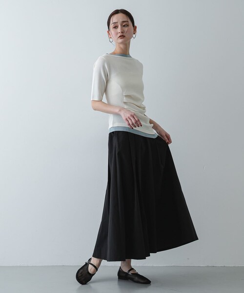 SENSE OF PLACE by URBAN RESEARCH（センスオブプレイスバイアーバンリサーチ）の「タックボリュームスカート（スカート・レディース・BEIGE/BLACK/BLUE・One）」の8枚目の写真