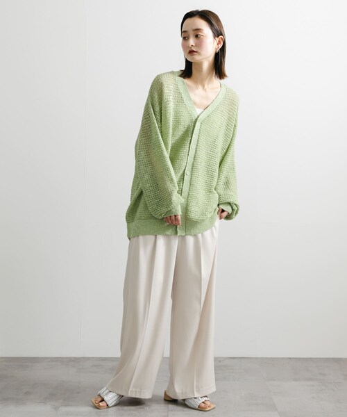 SENSE OF PLACE by URBAN RESEARCH（センスオブプレイスバイアーバンリサーチ）の「『ユニセックス』『洗濯可』シアーVネックカーディガン（カーディガン/ボレロ・メンズ・RED/BLACK/MINT・M/L）」の20枚目の写真