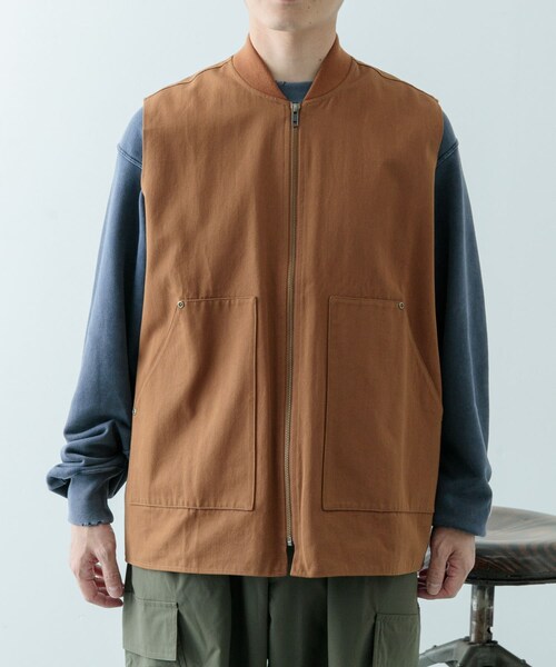 ITEMS URBANRESEARCH（アイテムズ アーバンリサーチ）の「ジップアップ コットンワークベスト（ベスト・メンズ・BLU/BRN/BLK・M/L）」の15枚目の写真