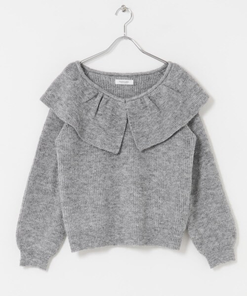 URBAN RESEARCH Sonny Label（アーバンリサーチサニーレーベル）の「『WEB限定』フリルカラーアゼニット（ニット/セーター・レディース・グレー/チャコール/ベージュ・Free）」の13枚目の写真