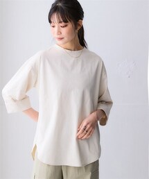 マルチドライ7分袖カットソー裾ラウンドチュニック（水陸両用・接触冷感・UVカット・吸汗速乾）＜大きいサイズ有＞