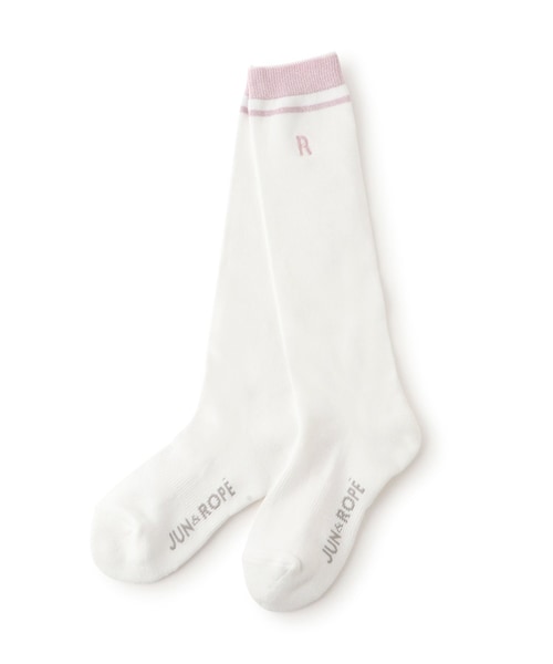 ROPE'(ロペ)の「クールマックスラメ使いハイソックス(ソックス/靴下・レディース・ブラック/グレー/ホワイト/ネイビー・F)」の1枚目の写真