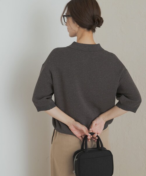 URBAN RESEARCH DOORS（アーバンリサーチドアーズ）の「ニットポロシャツ（ポロシャツ・レディース・BLACK/CHARCOAL/Y.KHAKI・M）」の17枚目の写真