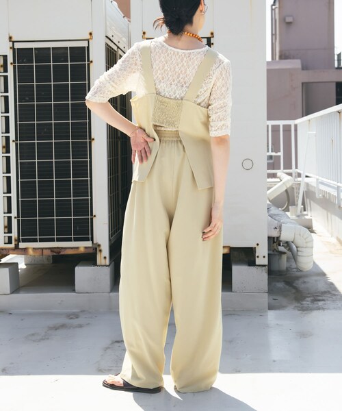 KBF（ケイビーエフ）の「バックオープンベストセットアップ（セットアップ・レディース・BLACK/BEIGE/BROWN・one）」の3枚目の写真