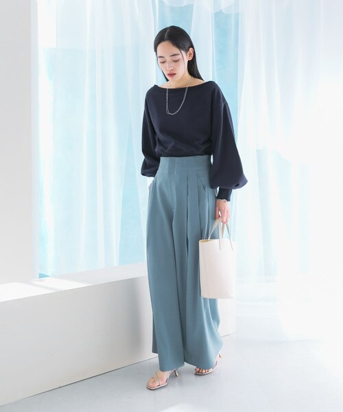 URBAN RESEARCH ROSSO（アーバンリサーチロッソ）の「ハイウエストワイドパンツ（その他パンツ・レディース・lightbeige/blue・36/38）」の20枚目の写真