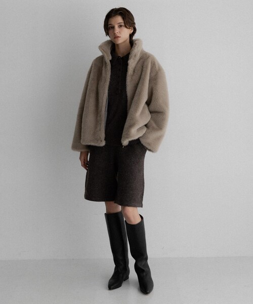 URBAN RESEARCH Sonny Label（アーバンリサーチサニーレーベル）の「フェイクファースタンドブルゾン（ブルゾン・レディース・アッシュグレー/ブラウン・Free）」の9枚目の写真