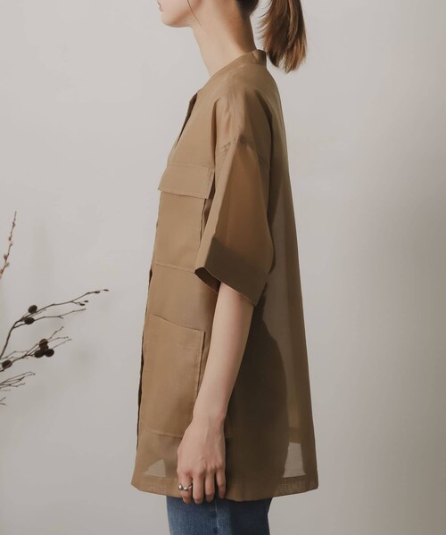 SENSE OF PLACE by URBAN RESEARCH（センスオブプレイスバイアーバンリサーチ）の「シアーミリタリージャケット（ミリタリージャケット・レディース・BROWN/IVORY・one）」の20枚目の写真