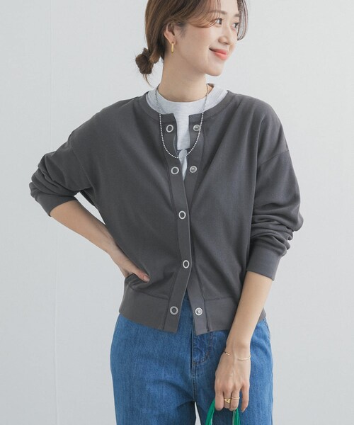 URBAN RESEARCH DOORS（アーバンリサーチドアーズ）の「ライトタックフライスカーディガン（カーディガン/ボレロ・レディース・NATURAL/L.BLUE/CHARCOAL・Free）」の8枚目の写真