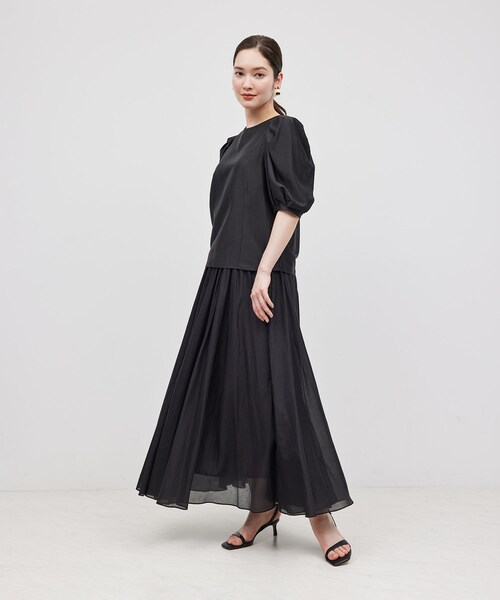 ROPE'（ロペ）の「【新色追加】【洗える】カールマイヤーパフスリーブブラウス【雑誌/メディア掲載】（シャツ/ブラウス・レディース・ホワイト/ブルー/ピンク/ブラック/ベージュ/ブルー系・F）」の12枚目の写真