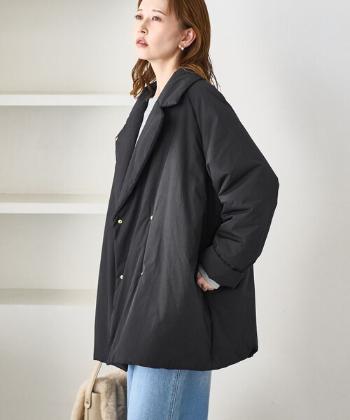 ROPE' PICNIC（ロペピクニック）の「2WAY中綿テーラードコート（ダウンジャケット/コート・レディース・スミクロ/ベージュ・F）」の16枚目の写真