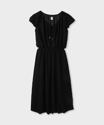 ROPE' | 【一部店舗限定】【REALM(レルム)】SHEER PUFF SLEEVE DRESS|フロントリボンワンピース 26SS(ワンピース)