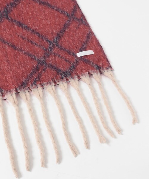 SENSE OF PLACE by URBAN RESEARCH（センスオブプレイスバイアーバンリサーチ）の「ラインチェックボリュームマフラー（マフラー・メンズ・RED/ORANGE・One）」の5枚目の写真