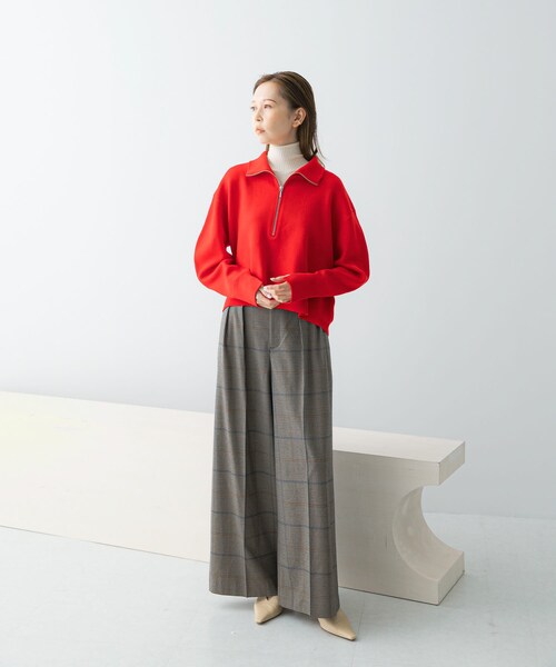 URBAN RESEARCH ROSSO（アーバンリサーチロッソ）の「ハーフジップニット（ニット/セーター・レディース・L/GREIGE/RED・FREE）」の18枚目の写真