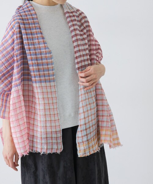 かぐれ（カグレ）の「Khadi&co　LINEN COTTON STOLE（ストール/ショール・レディース・GRYCK/PKCK・Free）」の6枚目の写真