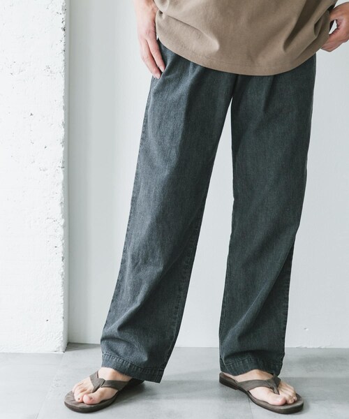 URBAN RESEARCH DOORS（アーバンリサーチドアーズ）の「リネンブレンドデニム イージートラウザー（デニムパンツ・メンズ・INDIGO/INDIGOUSED/BLACK/BLACK USED・M/L）」の16枚目の写真