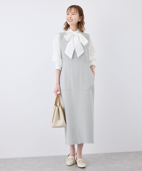 ROPE' PICNIC(ロペピクニック)の「デザインポケットジャンパースカート(ジャンパースカート・レディース・ブラック/ライトグレー/ベージュ・36/38)」の11枚目の写真