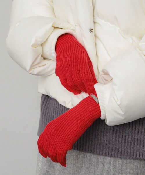 SENSE OF PLACE by URBAN RESEARCH（センスオブプレイスバイアーバンリサーチ）の「モチモチニットグローブ（ベルト・レディース・RED/OFF WHITE/CHARCOAL・one）」の3枚目の写真
