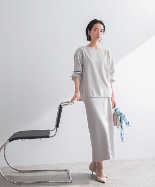 URBAN RESEARCH ROSSO（アーバンリサーチロッソ）の「ストレッチジョーゼットブラウス（シャツ/ブラウス・レディース・WHITE/GREIGE/NAVY・Free）」の13枚目の写真