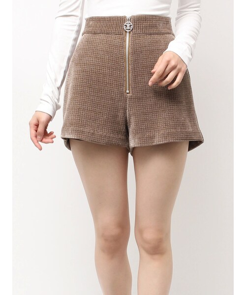 GYDA(ジェイダ)の「Symmetry GYDAラメコーデュロイショートパンツ(その他パンツ・レディース・ブラック/ベージュ・F)」の4枚目の写真