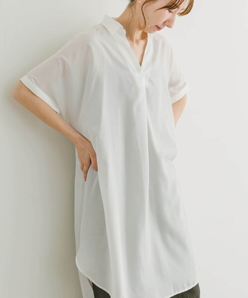 ITEMS URBANRESEARCH（アイテムズ アーバンリサーチ）の「スキッパーフレンチチュニック（チュニック・レディース・NVY/KHK/WHT/MNT・FREE）」の10枚目の写真