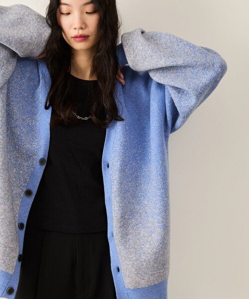 JUNRED（ジュンレッド）の「フェードジャガードカーディガン（カーディガン/ボレロ・メンズ・ブラック/グレー/ブルー/ブルー系/パープル・L/M/S）」の9枚目の写真