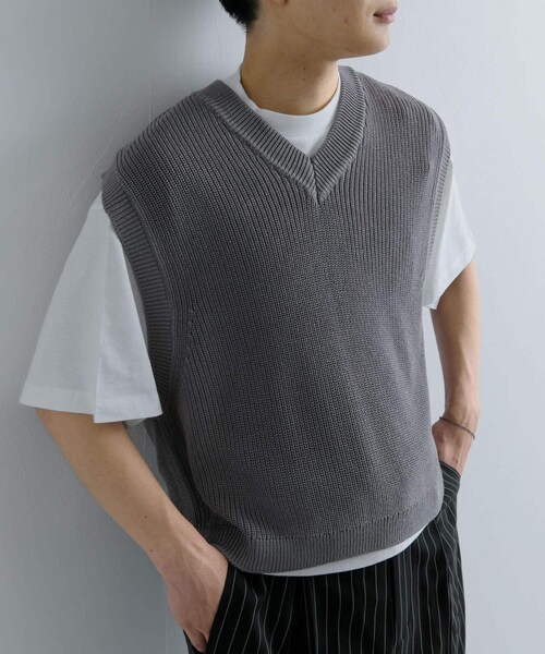 SENSE OF PLACE by URBAN RESEARCH(センスオブプレイスバイアーバンリサーチ)の「アゼアミクロップドニットベスト(ベスト・メンズ・BLACK/GRAY・M/L)」の22枚目の写真