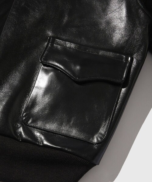 ADAM ET ROPE'（アダムエロペ）の「【BUZZ RICSONS WILLIAM GIBSON COLLECTION】BLACK A-2（ライダースジャケット・メンズ・ブラック・40/42/44）」の10枚目の写真