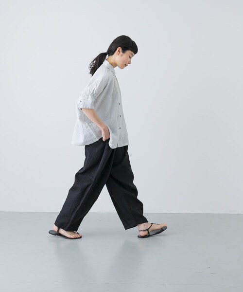 かぐれ(カグレ)の「Honnete Half-Sleeve Gather Shirts(シャツ/ブラウス・レディース・Ice Grey/Coral/Bk Choco・one)」の20枚目の写真