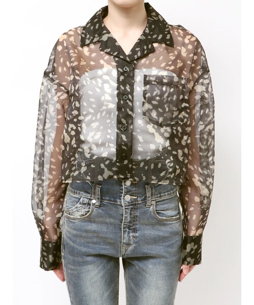 EMODA（エモダ）の「エアリーショートシャツ（シャツ/ブラウス・レディース・ライトミックス/ミックス/ホワイト・F）」の12枚目の写真